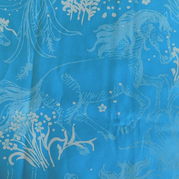 VTG Equus Zuzek 60s Key West Hand Print Fabric horse stallion Lilly Pulitzer 1yd - Picture 4 of 15